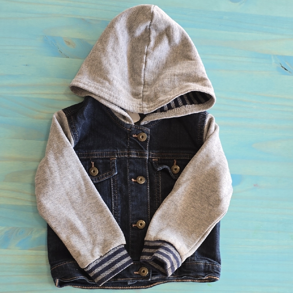 Wrangler Kids Denim Jacket with Gray Hood